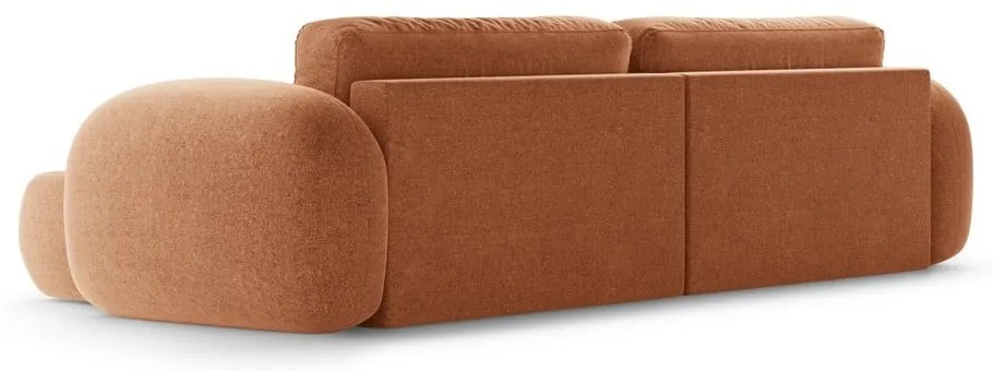 Téglavörös zsenília kinyitható-tárolóhelyes sarokkanapé Tonale – Cosmopolitan Design