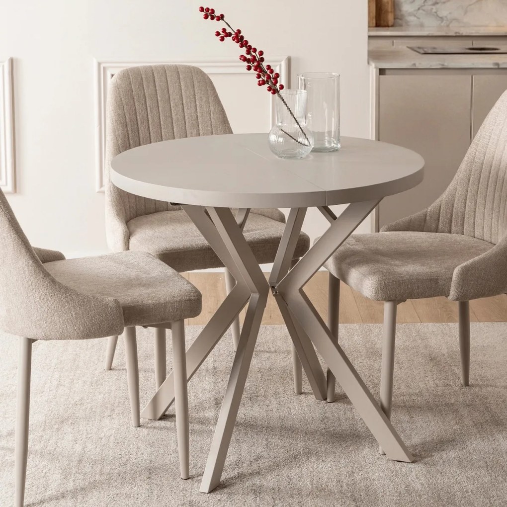 DORIAN bővíthető asztal, 80–160 cm, kasmír