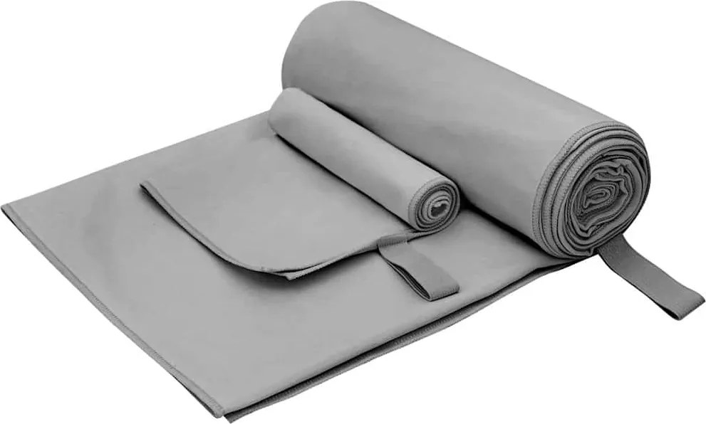vidaXL Sporttörölköző Szett 2 pcs Sötétszürke szövet