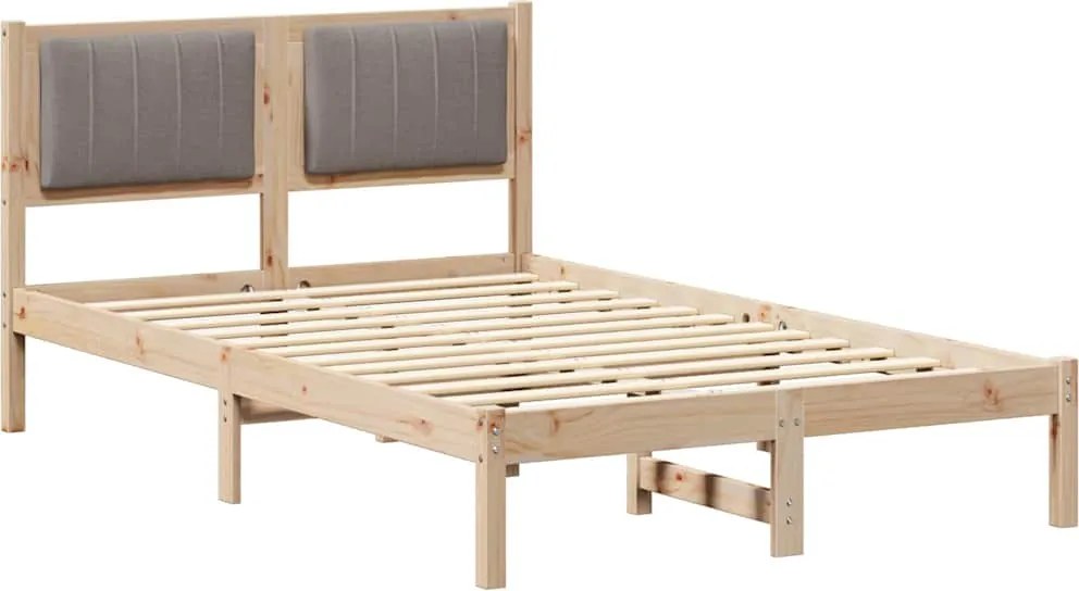 vidaXL Ágykeret Kárpitozott Fejtámlával Tópszínű 120 x 200 cm