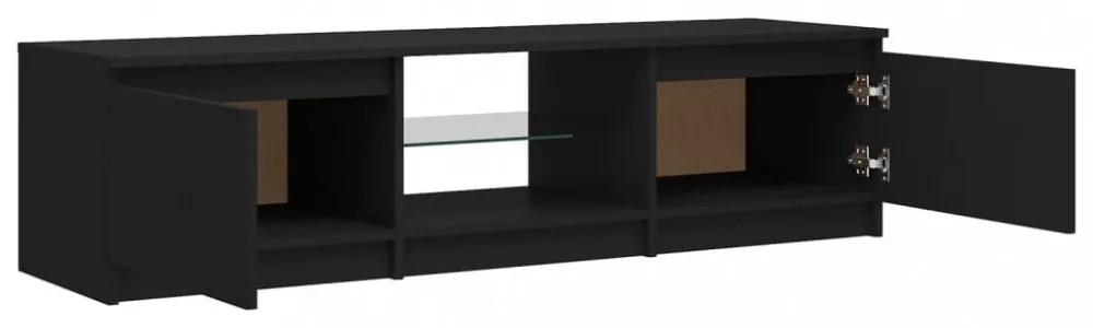 fekete TV-szekrény LED lámpákkal 140 x 40 x 35,5 cm