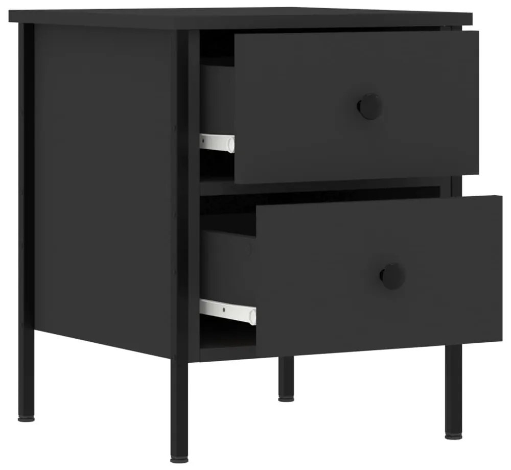 vidaXL 2 db fekete szerelt fa éjjeliszekrény 40x42x50 cm