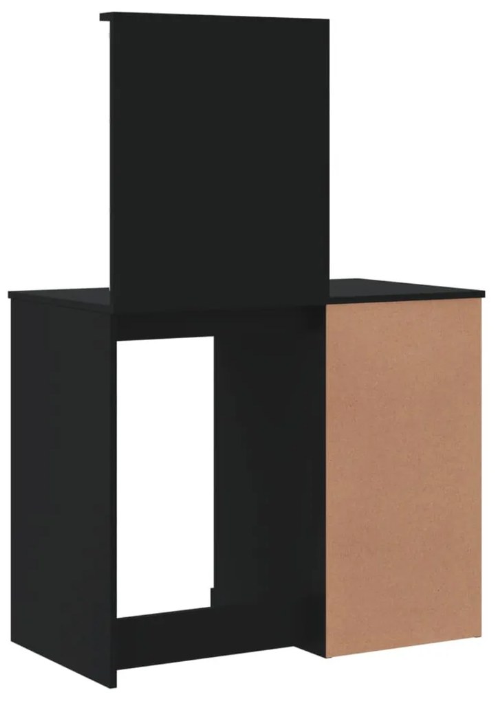 fekete fésülködőasztal LED-lámpákkal 130 x 50 x 132,5 cm