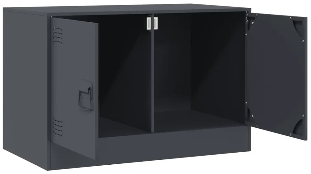 antracitszürke acél TV-szekrény 67 x 39 x 44 cm