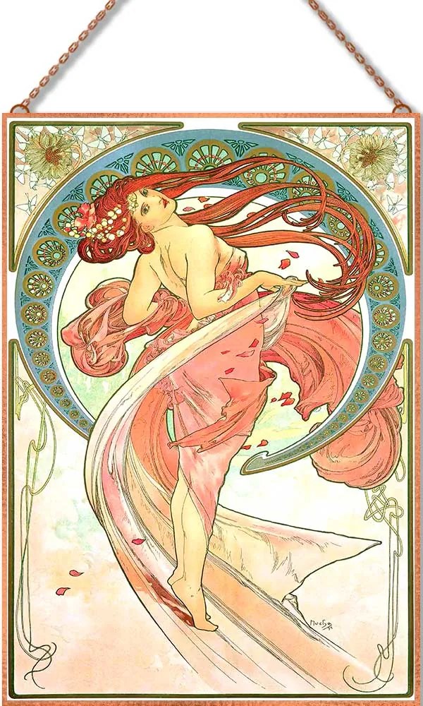 Alfons Mucha - Művészetek - (Garnitúra) üvegkép, falikép