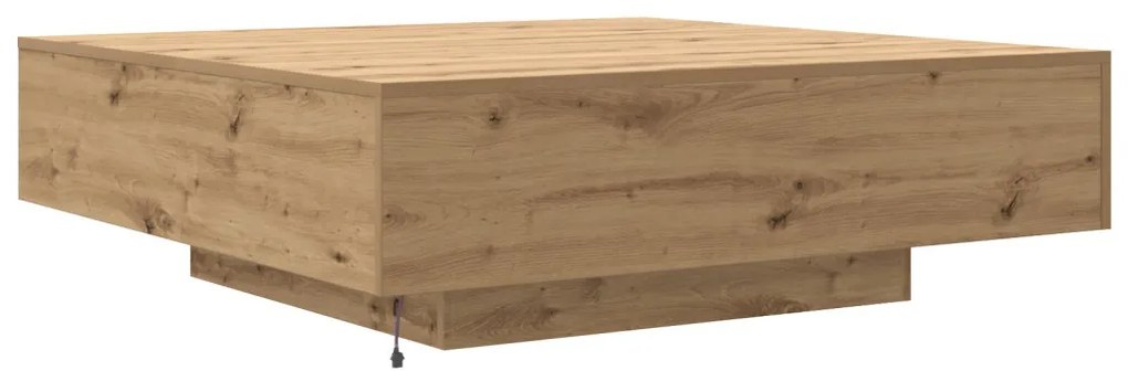 Dohányzóasztal kézműves tölgy 100 x 100 x 31 cm Faanyag