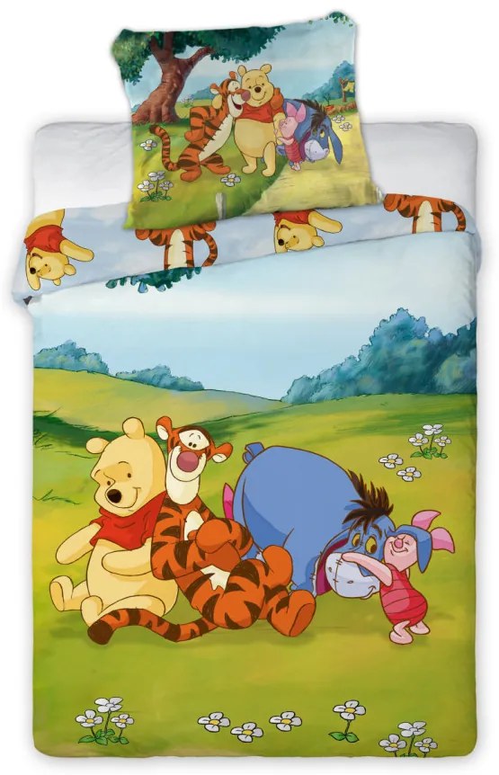 Disney Micimackó Sunny Meadow gyerek, ovis ágyneműhuzat 100×135 cm, 40×60 cm