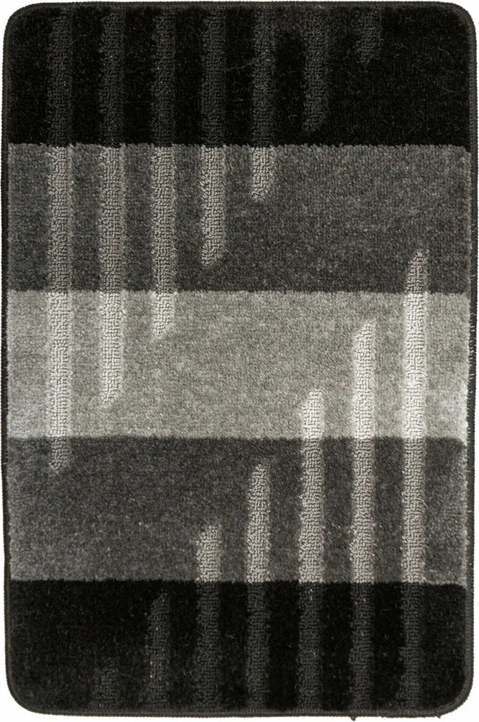 50x80 cm Gumírozott Fürdőszobaszőnyeg VIC Szürke Fekete Csíkos