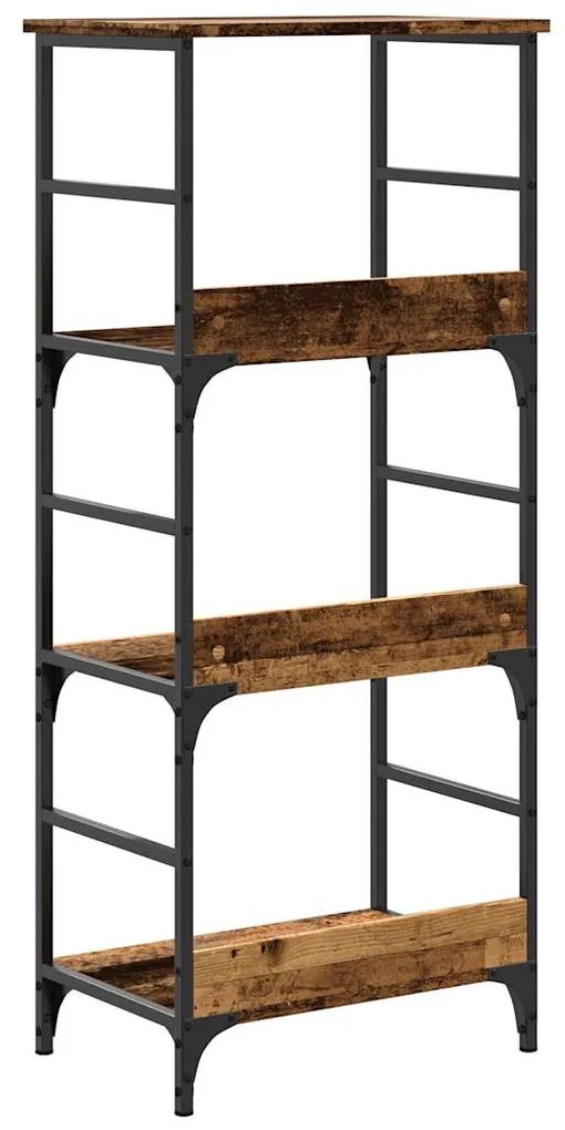antik fa színű szerelt fa könyvszekrény 50 x 33 x 117,5 cm