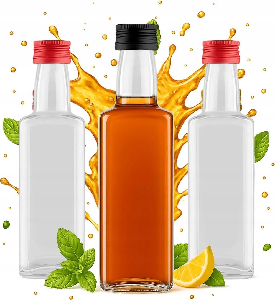 50x Tárolók Üvegpalackok Whisky 250ml Likőr Whisky Szirup Ajándék