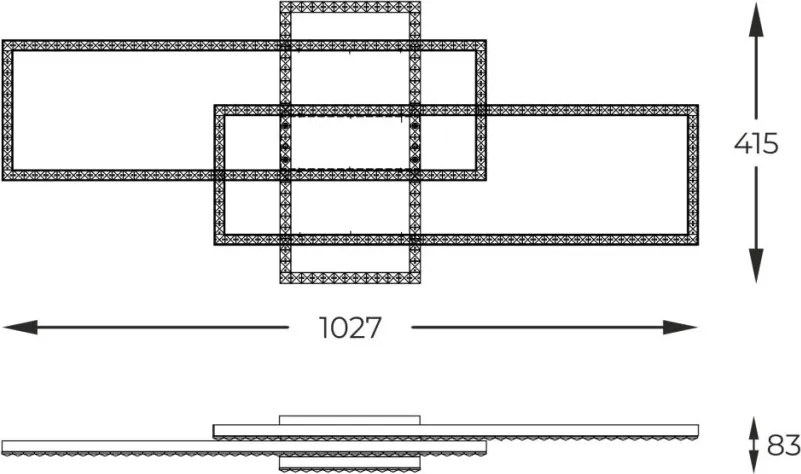 ZUMA LINE MX7907-3B-3BT ERVI Kristály Mennyezeti Lámpa Fekete LED IP20
