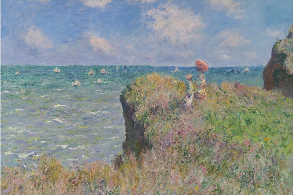 Kép - Claude Monet, Cliff Walk at Pourville, reprodukciók (90x60 cm)
