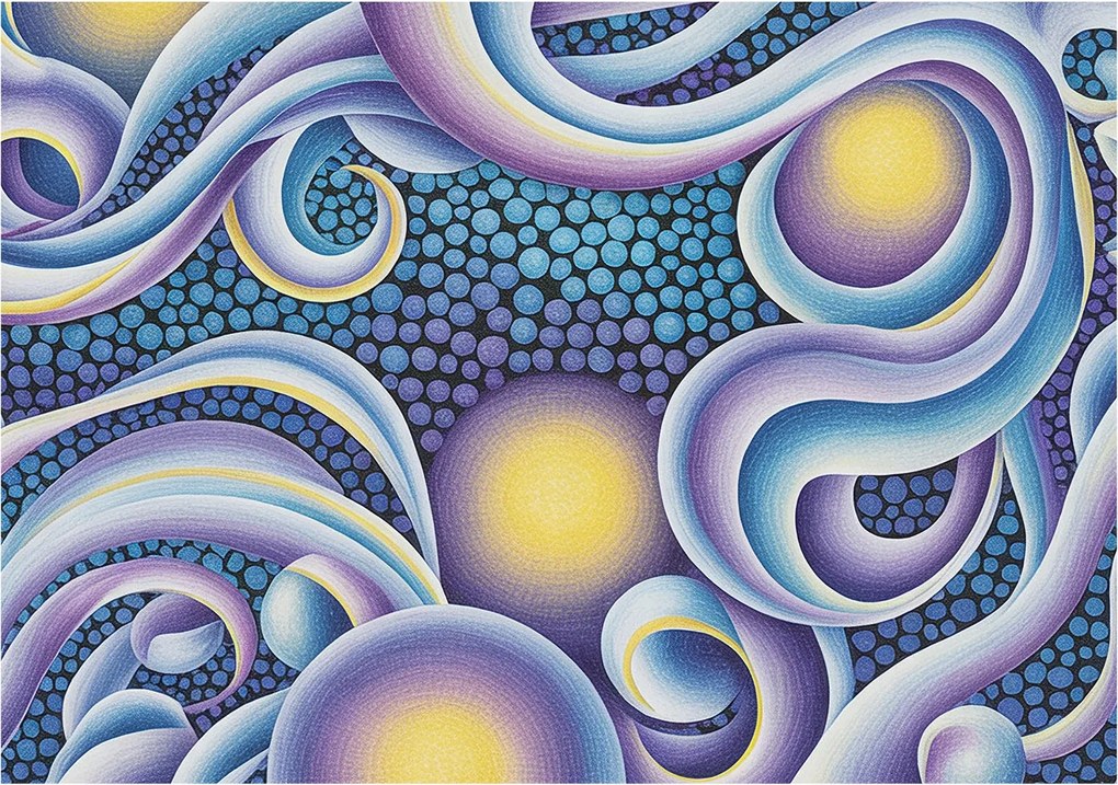 Dekoratív fotótapéta Falra Könnyű összeszerelés Színes örvények 208x146 Ragasztó