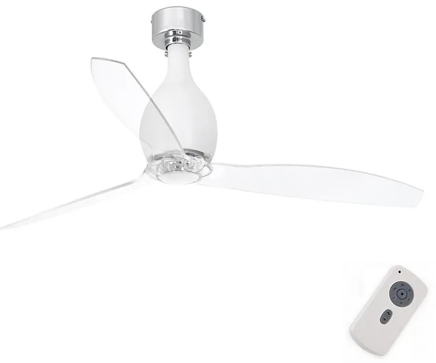 FARO 32025 - Mennyezeti ventilátor MINI ETERFAN matt fehér/átlátszó