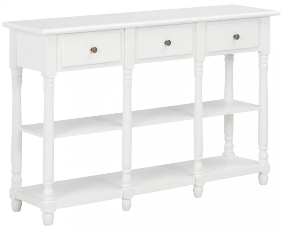 Fehér mdf tálalóasztal 120 x 30 x 76 cm