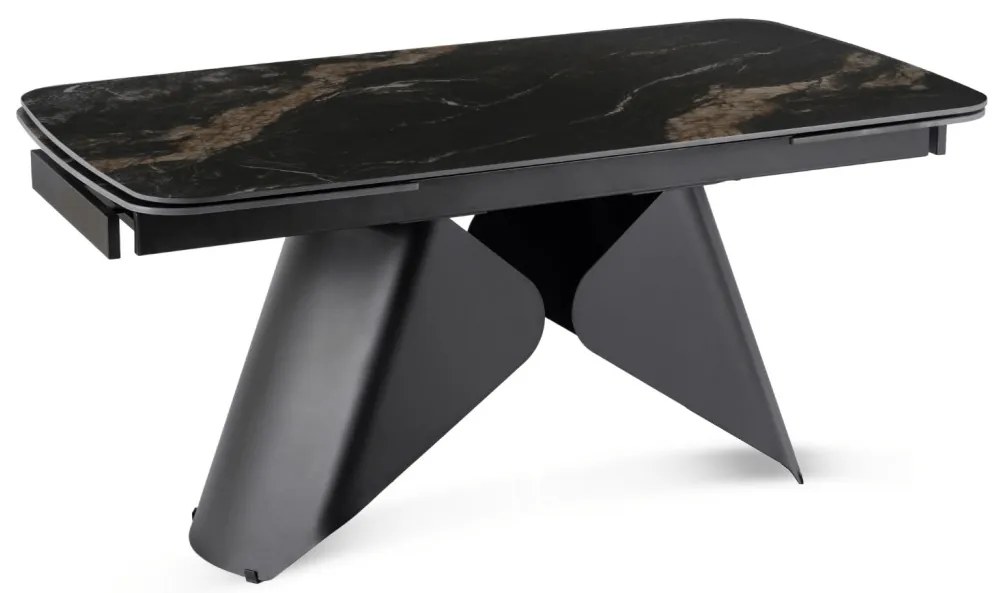 Stół VERONA Ceramiczny Rozkładany 160-240 cm Czarny márvány/Czarny