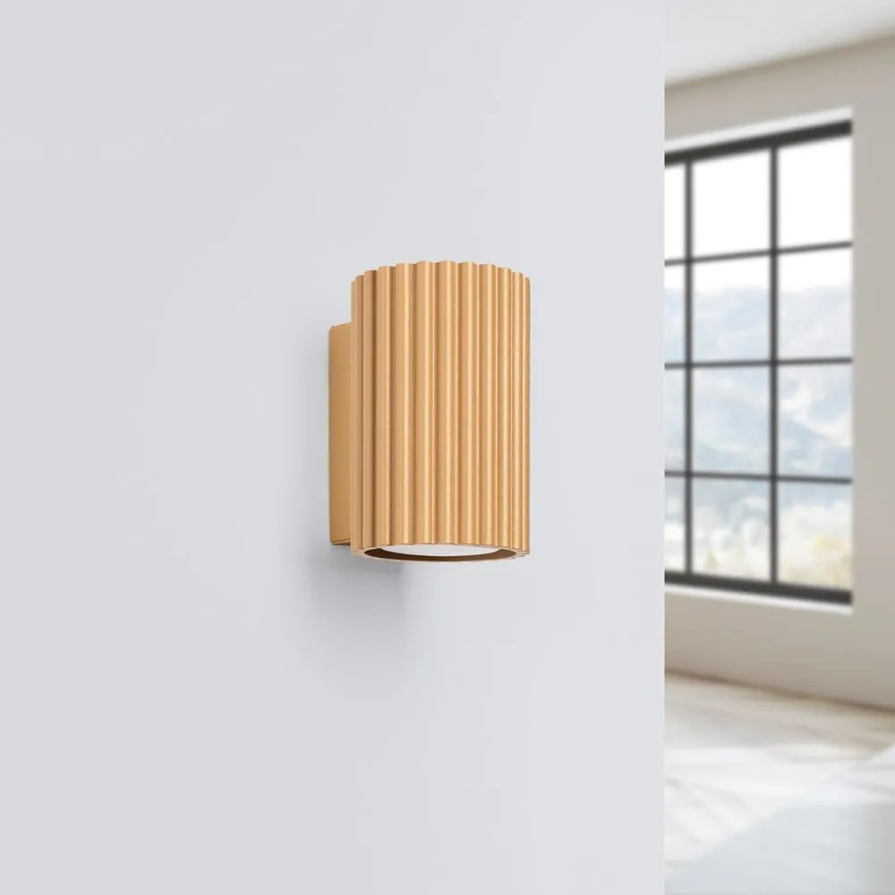 Aranyszínű fali lámpa Gleam – Sollux