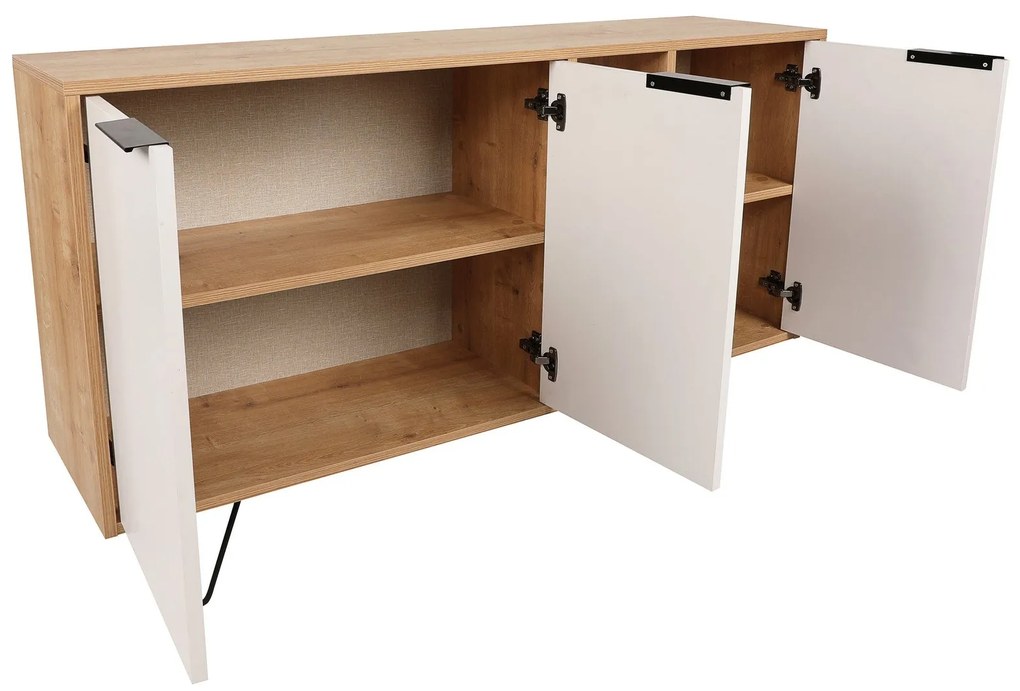Konzolasztal Clara Console - Oak, Fehér