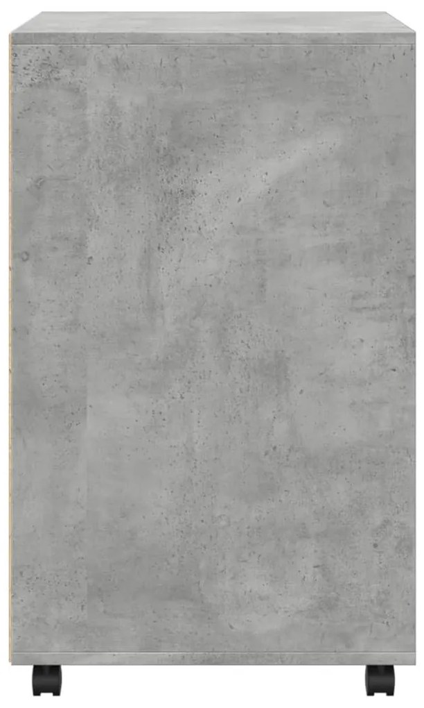 betonszürke szerelt fa kerekes szekrény 60 x 48 x 81 cm