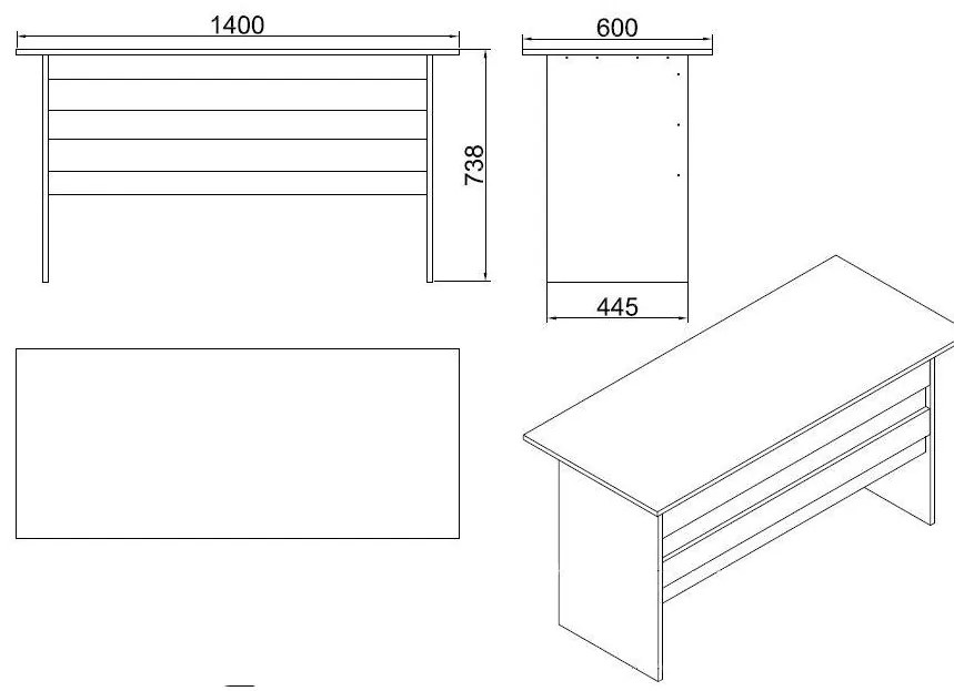 PC asztal Libepi 4 (fehér) . 1094982