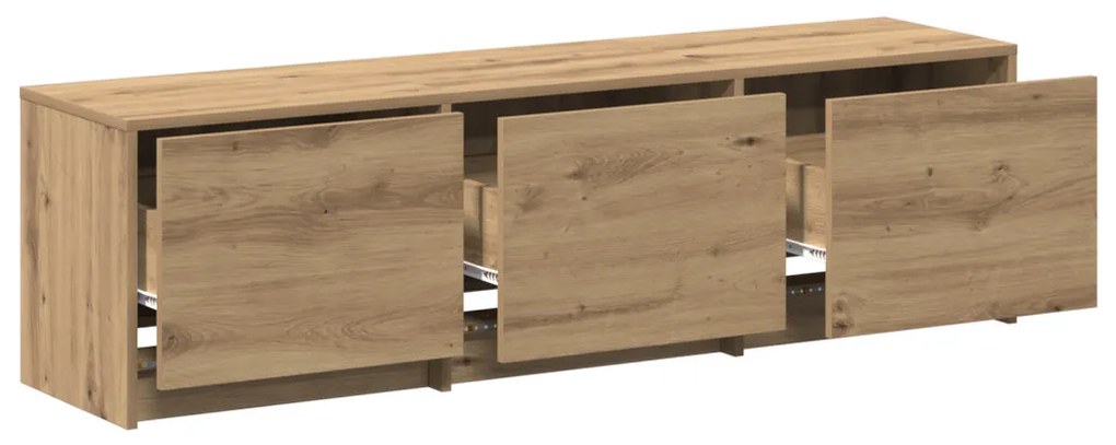 TV szekrény LED-del Kézműves tölgy 140x34x40 cm Szerelt fa