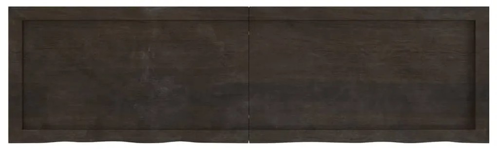 sötétbarna kezelt tömör tölgyfa asztallap 140x40x(2-6) cm
