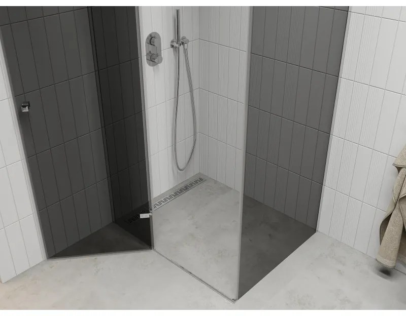 Mexen Roma zuhanykabin 80x100cm, 6mm üveg, króm profil-szürke üveg, 854-080-100-01-40