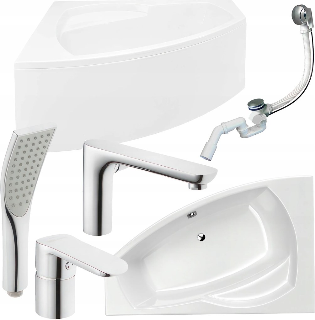 Ibiza kád 170x115 burkolattal, csapteleppel és szifonnal