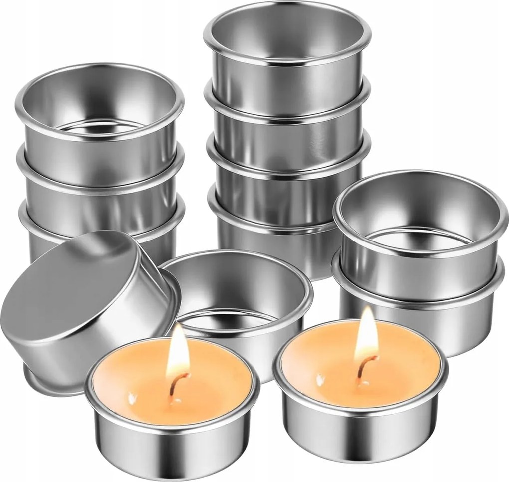 Készlet 20x Gyertyatartó Utántöltő Fém Viaszos Poharak gyertya fém