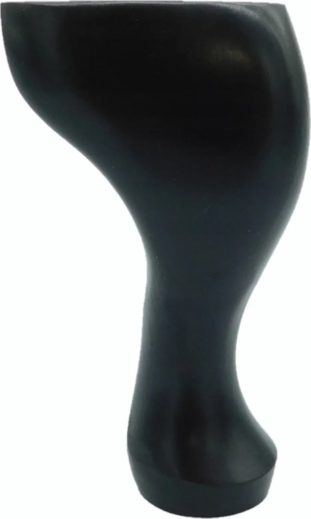 Fa bútorláb, XV. Lajos stílusú, fotel láb, bükkfa, fekete lakk, 15 cm