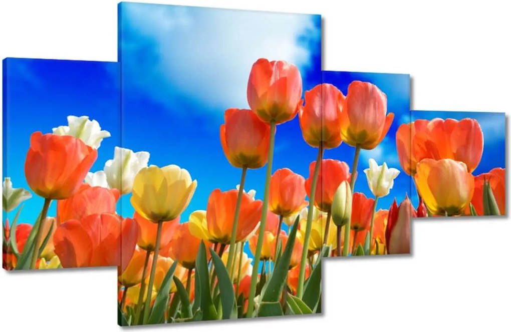 Vászonkép 130x80 Színes tulipánok