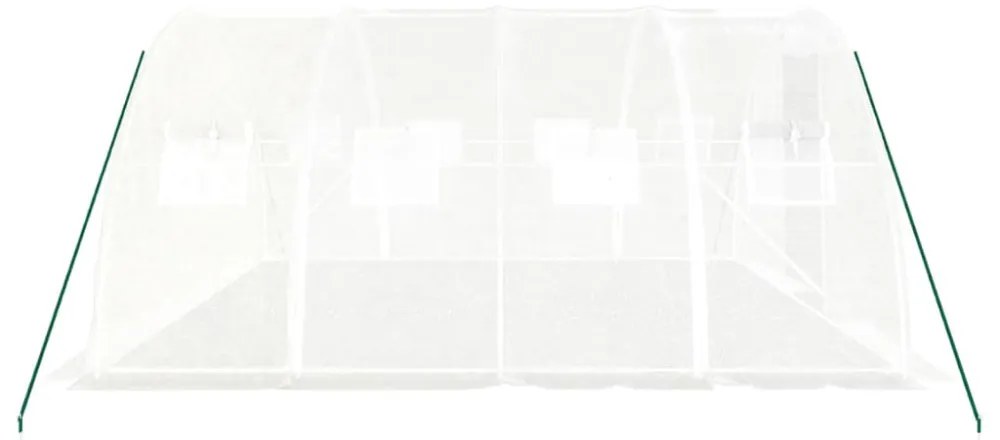 üvegház acélvázzal, fehér, 16 m², 4 x 4 x 2 m