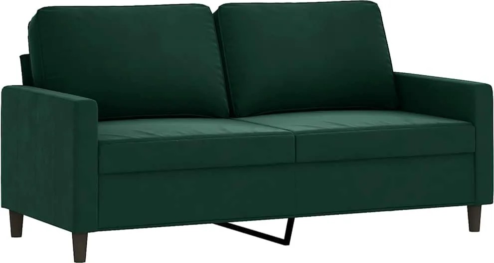 vidaXL kétszemélyes sötétzöld bársony kanapé 140 cm