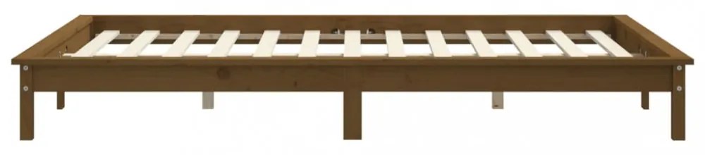 mézbarna tömör fenyőfa ágykeret 180 x 200 cm (Super King)