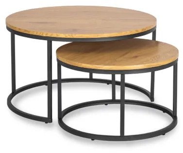 Set masuță de cafea stejar auriu/negru DELIA MAX