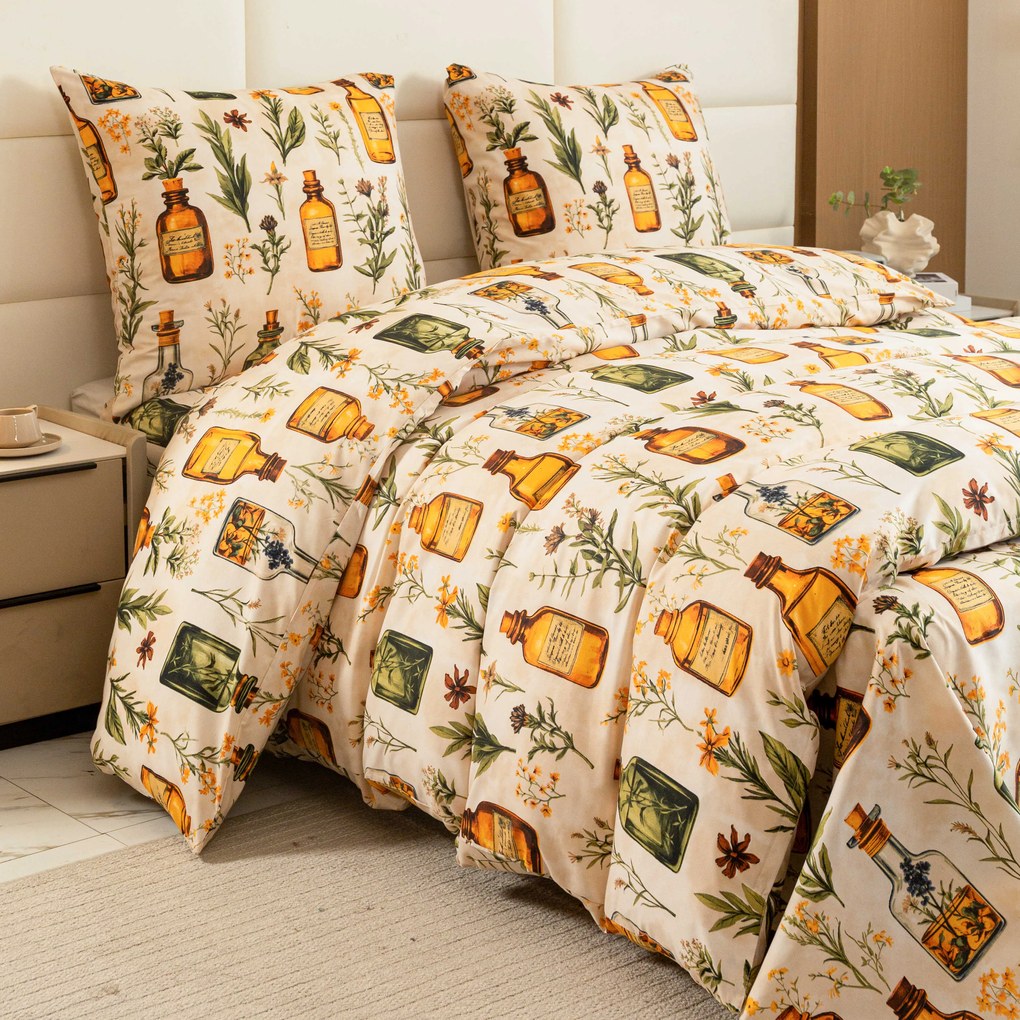 Mikroszálas ágyneműhuzat APOTHECARY krém színű Ágyneműhuzat mérete: 70 x 90 cm | 140 x 220 cm