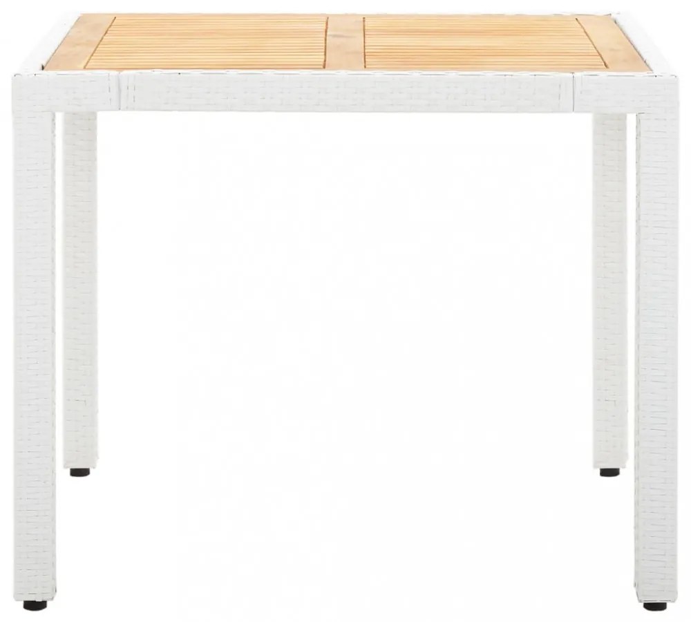 5 részes kültéri fehér polyrattan étkezőgarnitúra