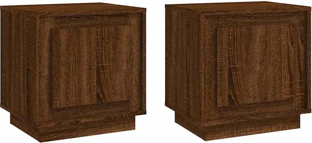 vidaXL 2 db barna tölgyszínű szerelt fa éjjeliszekrény 44x35x45 cm