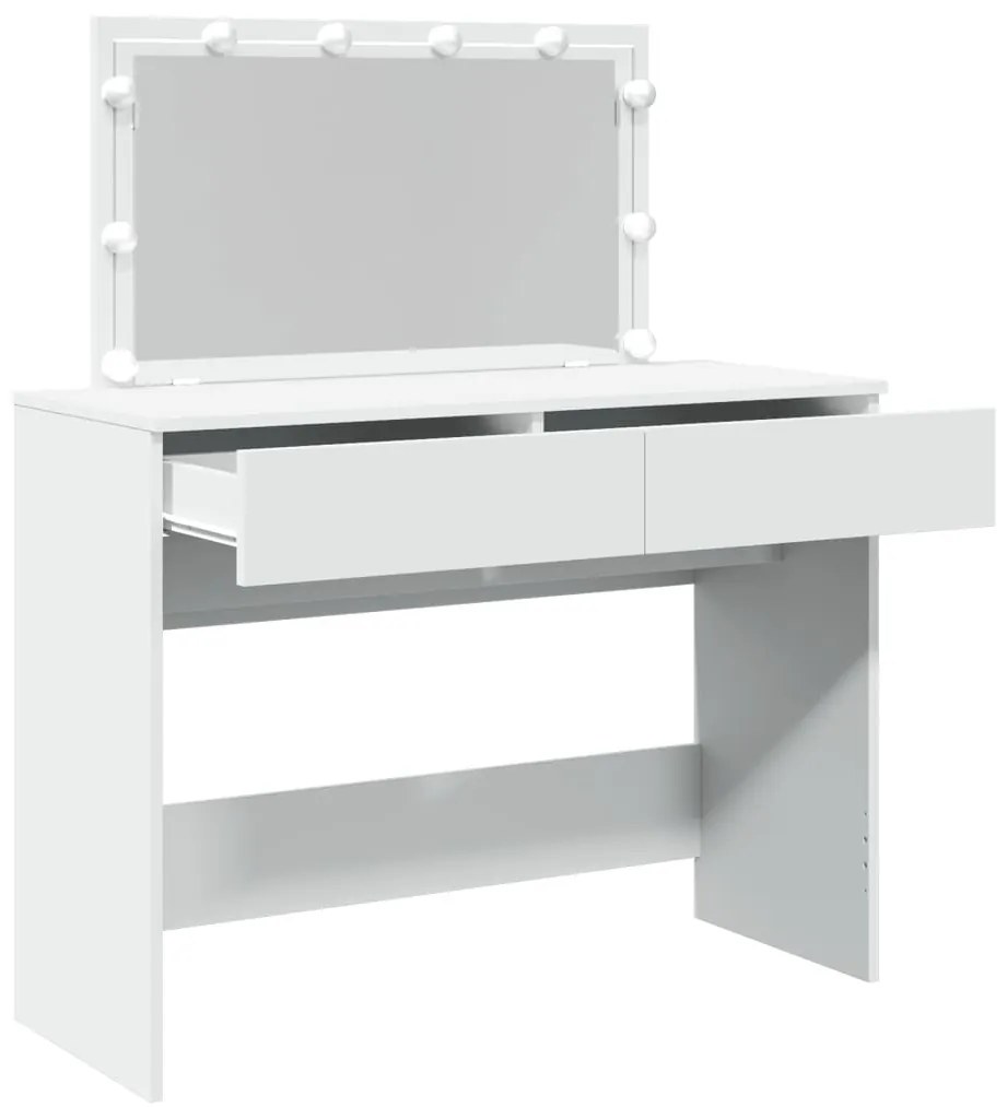 fehér fésülködőasztal LED-del 100 x 40 x 130 cm