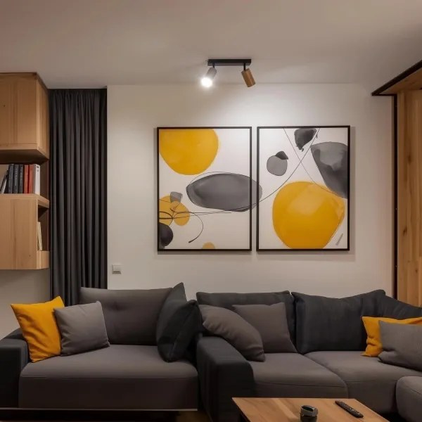 Brilagi - Spotlámpa SELE 2xGU10/30W/230V fekete/tölgy dekor