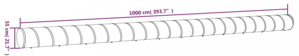 kék poliészter kutyaalagút Ø50 x 1000 cm