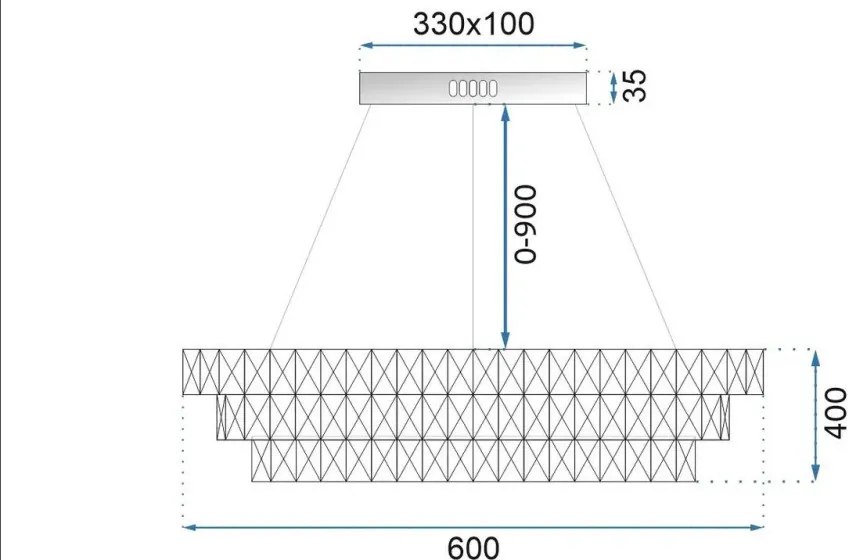 MORETTI MO6394 OVAL Kristály Függesztett Lámpa LED IP20
