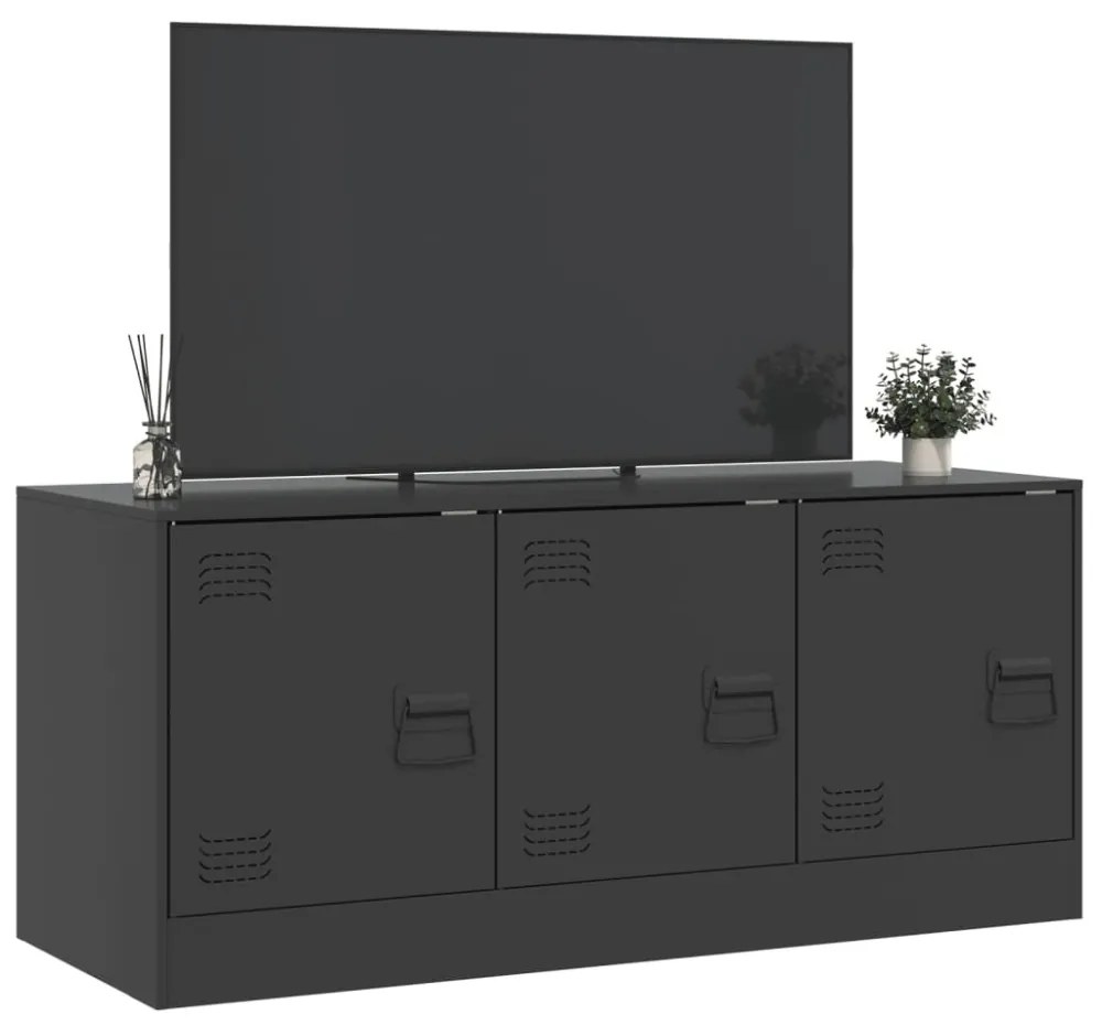 fekete acél TV-szekrény 99 x 39 x 44 cm