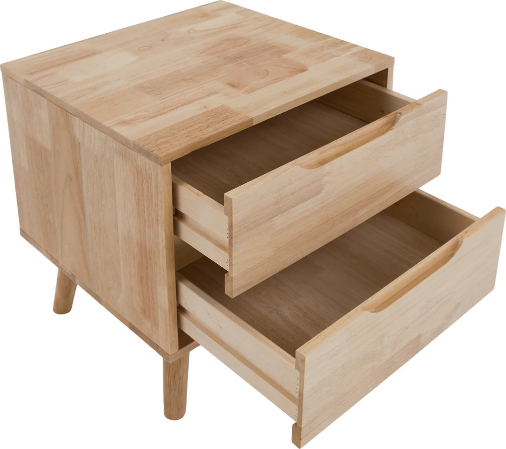 Éjjeliszekrény, masszív fa, természetes, BRUNI