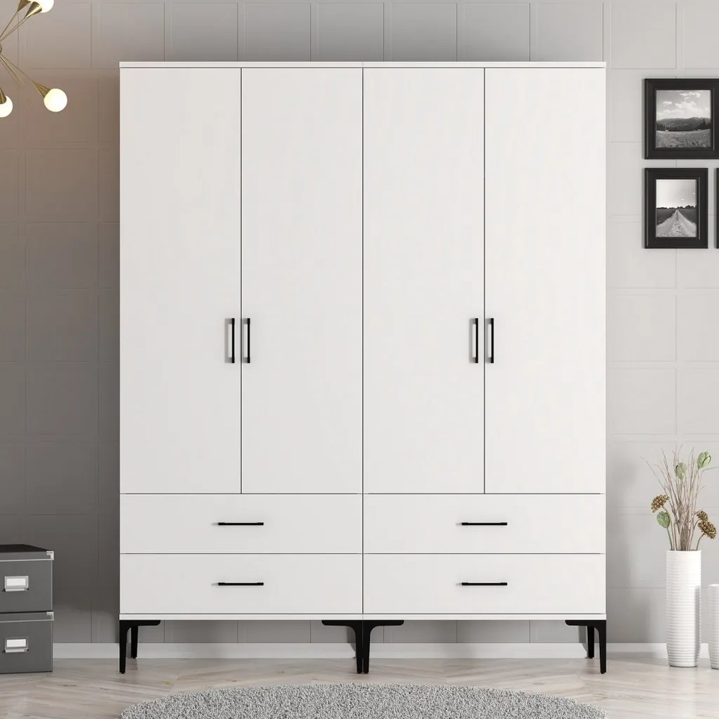 Kumsal gardróbszekrény, fehér, 160 cm – TR845HCT5488