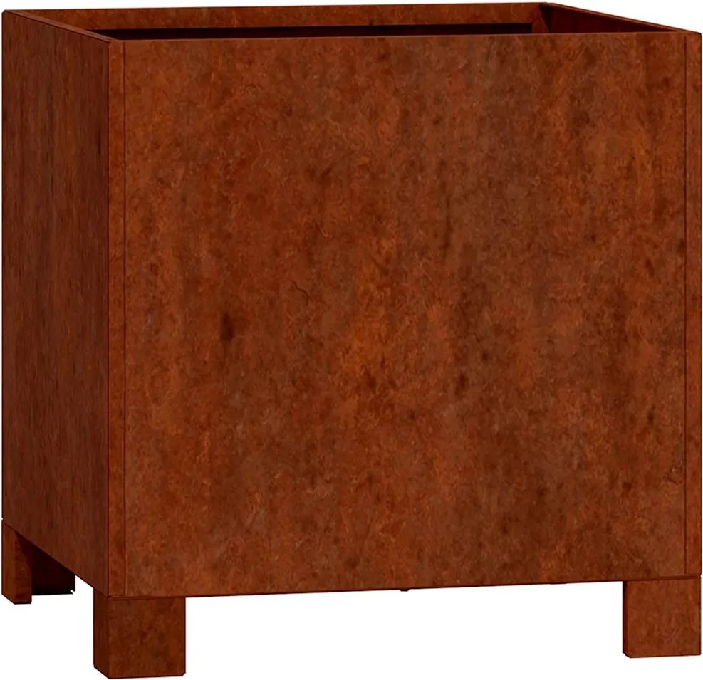 vidaXL rozsda színű corten acél növénytartó lábbal 30 x 30 x 30 cm