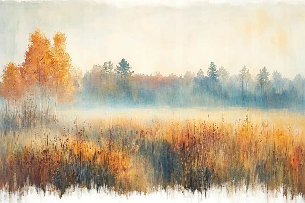 Vászonkép Canvas Tájkép Falu Rét Fák Természet 60x40