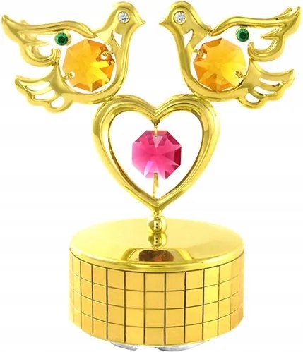 Arany madár figura CrystoKraft Svarowski kristály dekoráció ajándék