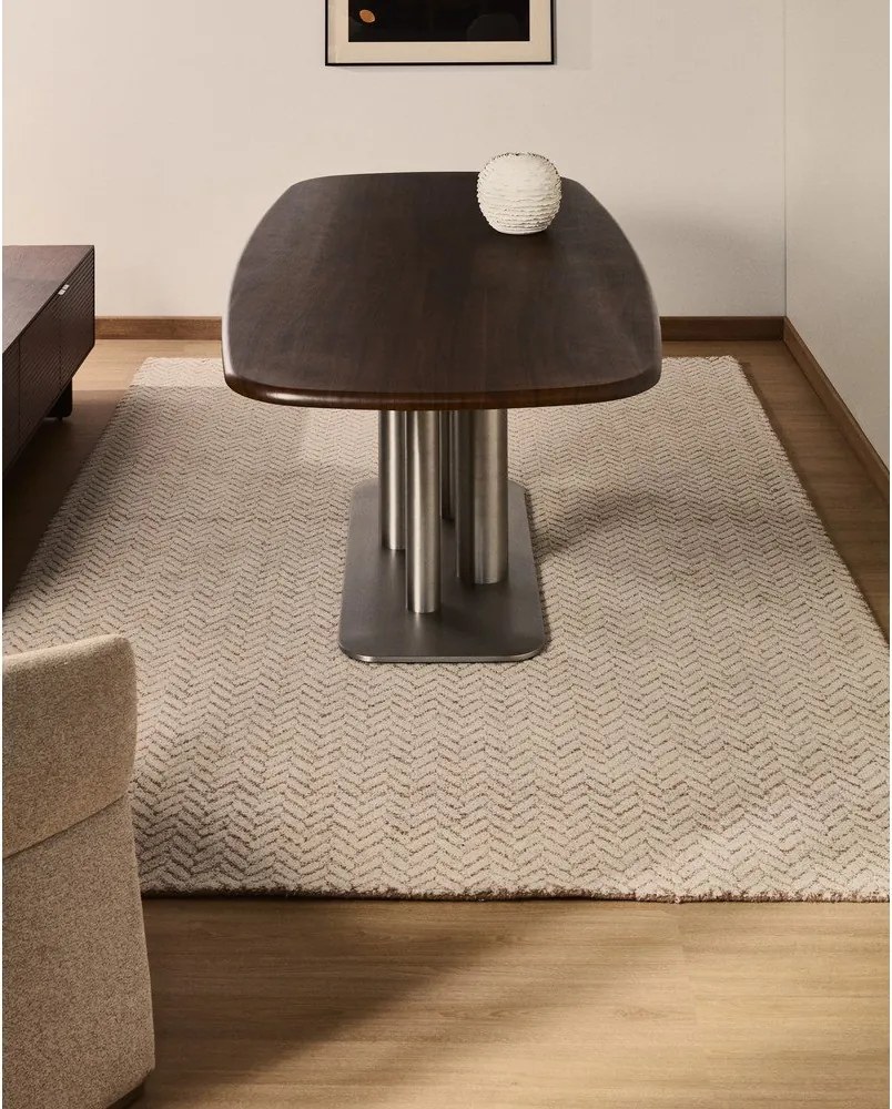 Krémszínű kézi szövésű gyapjú szőnyeg 160x230 cm Calira – Kave Home