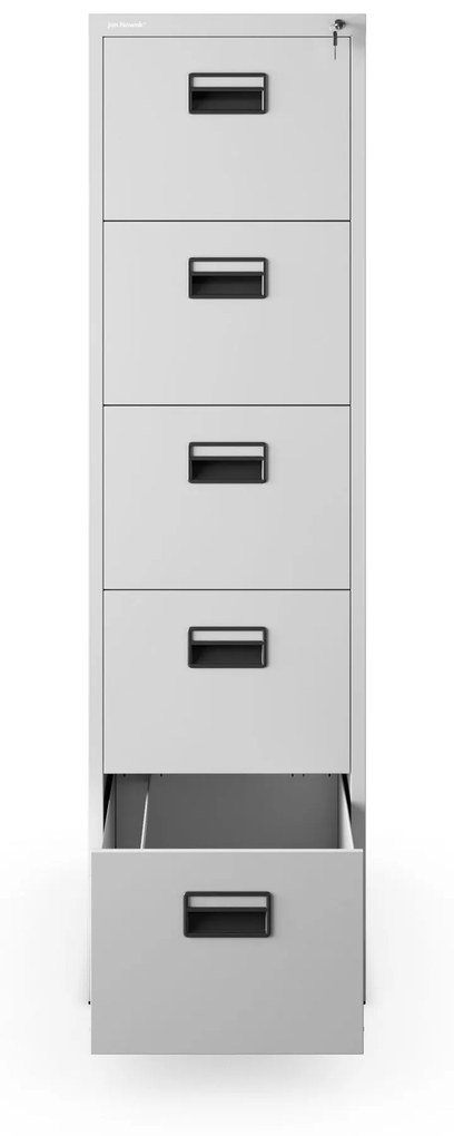 Fém irattartó szekrény, 5 fiókos SARA V5, 460 x 1630 x 620 mm, szürke